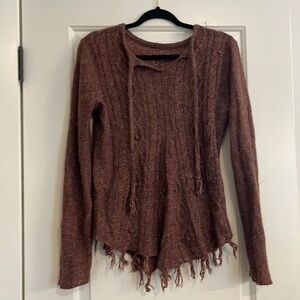 Prana Brown Cowl Neck Sweater